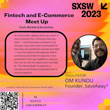 Fintech and E-Commerce meet up SXSW 2023 Poster
